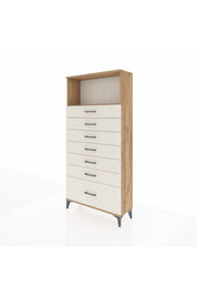 Arges Dolap Tek Raflı 7 Çekmeceli 88x30x182 - S24M038V7A