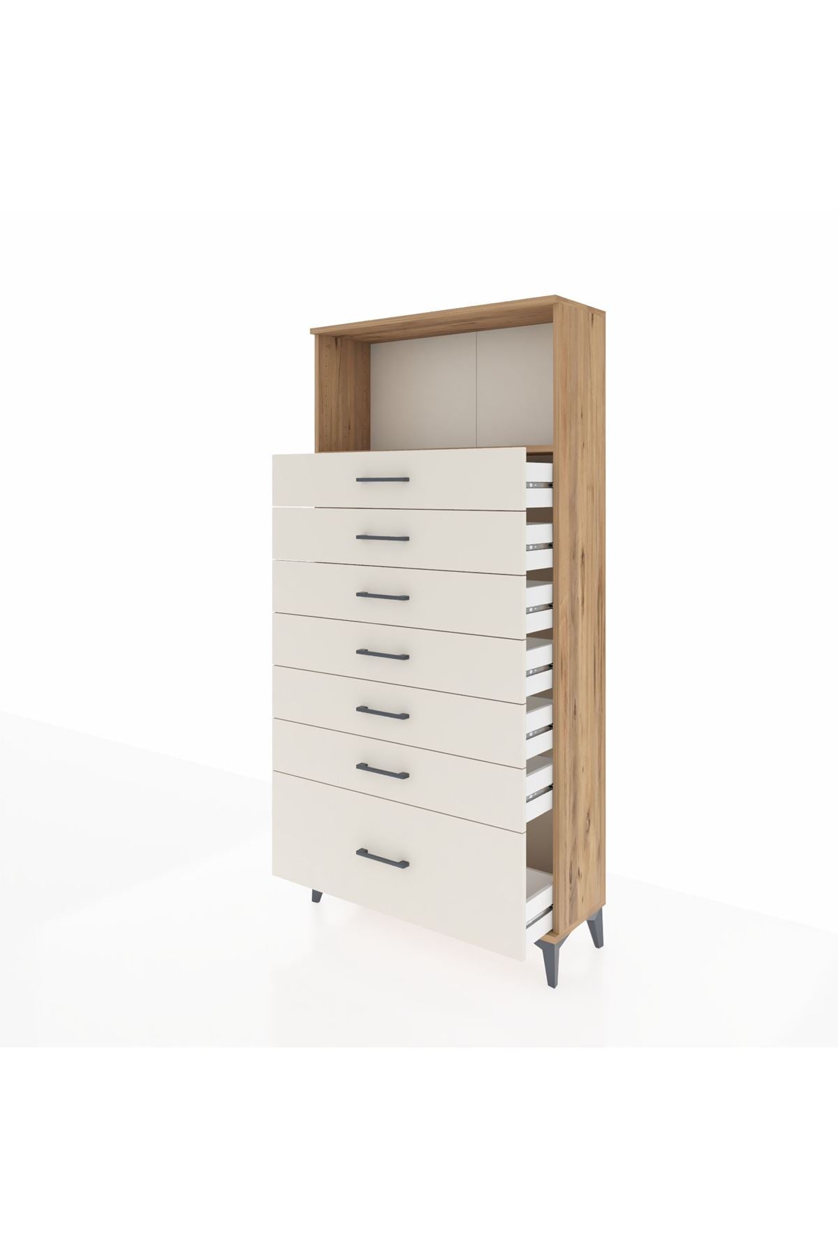 Arges Dolap Tek Raflı 7 Çekmeceli 88x30x182 - S24M038V7A