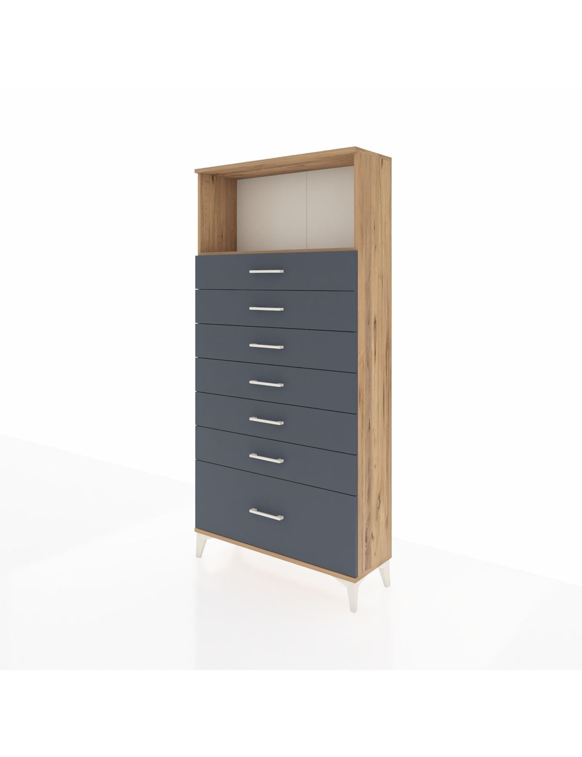 Arges Dolap Tek Raflı 7 Çekmeceli 88x30x182 - S24M038V8A