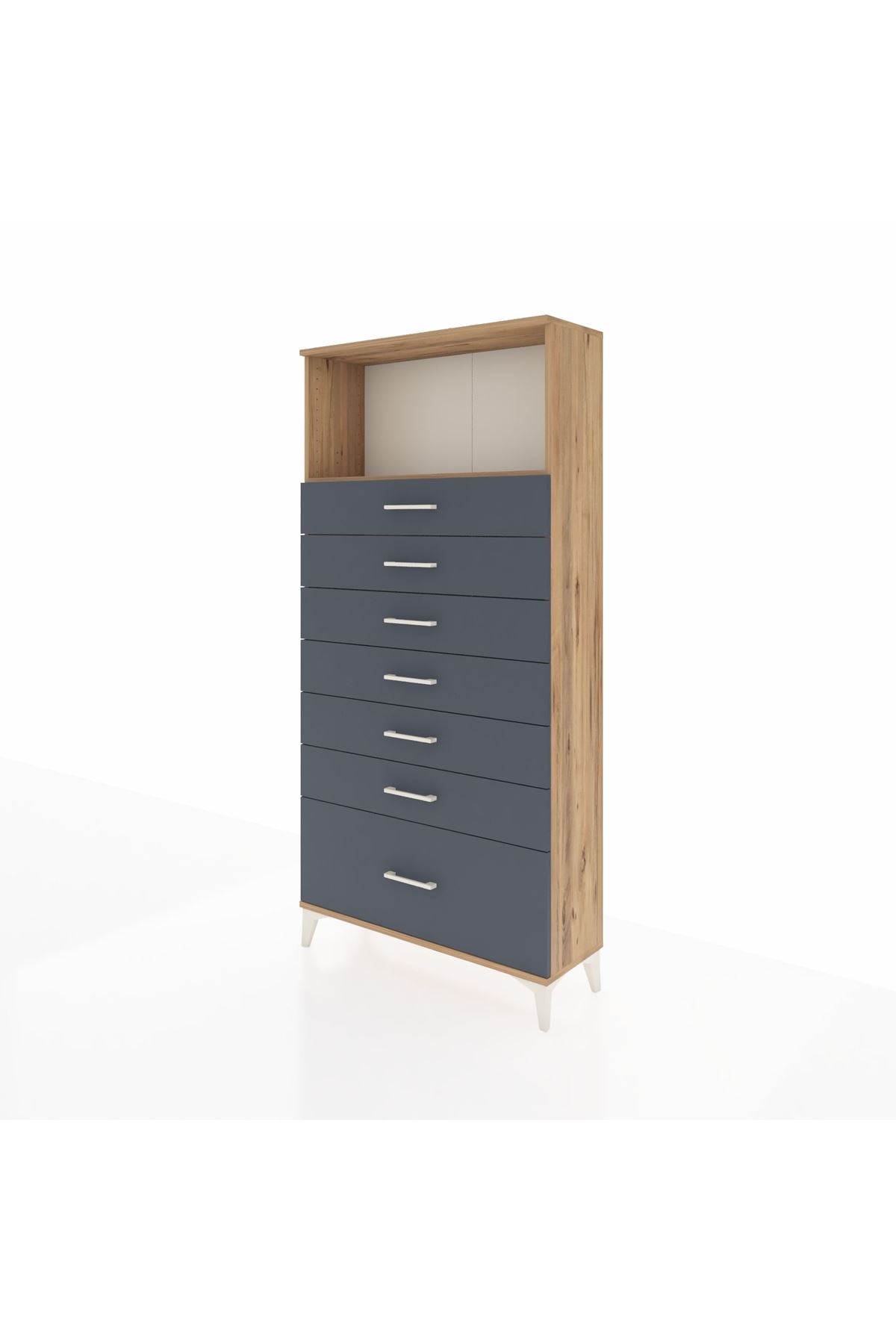 Arges Dolap Tek Raflı 7 Çekmeceli 88x30x182 - S24M038V8A