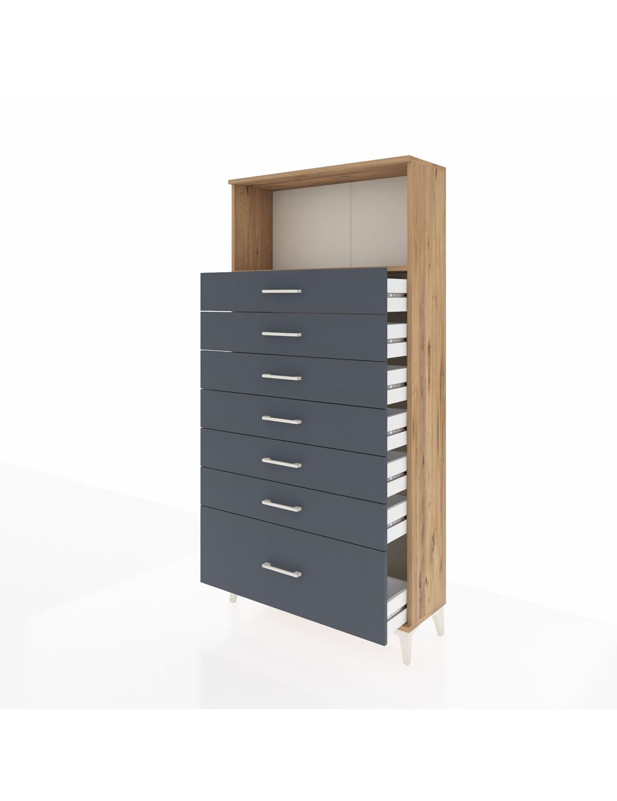 Arges Dolap Tek Raflı 7 Çekmeceli 88x30x182 - S24M038V8A