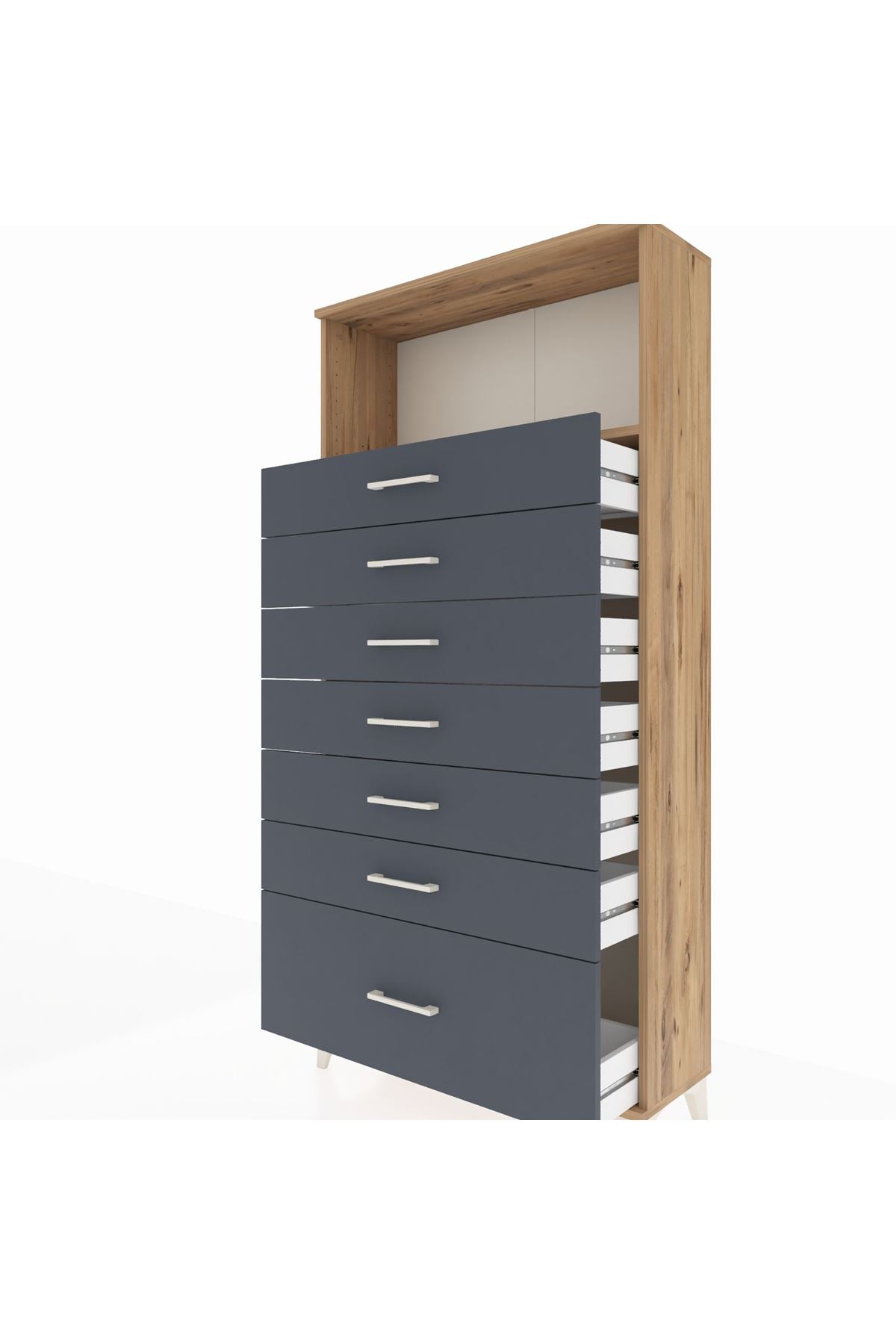 Arges Dolap Tek Raflı 7 Çekmeceli 88x30x182 - S24M038V8A