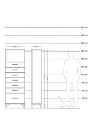 Arges Dolap Tek Raflı 7 Çekmeceli 88x30x182 - S24M038V8A