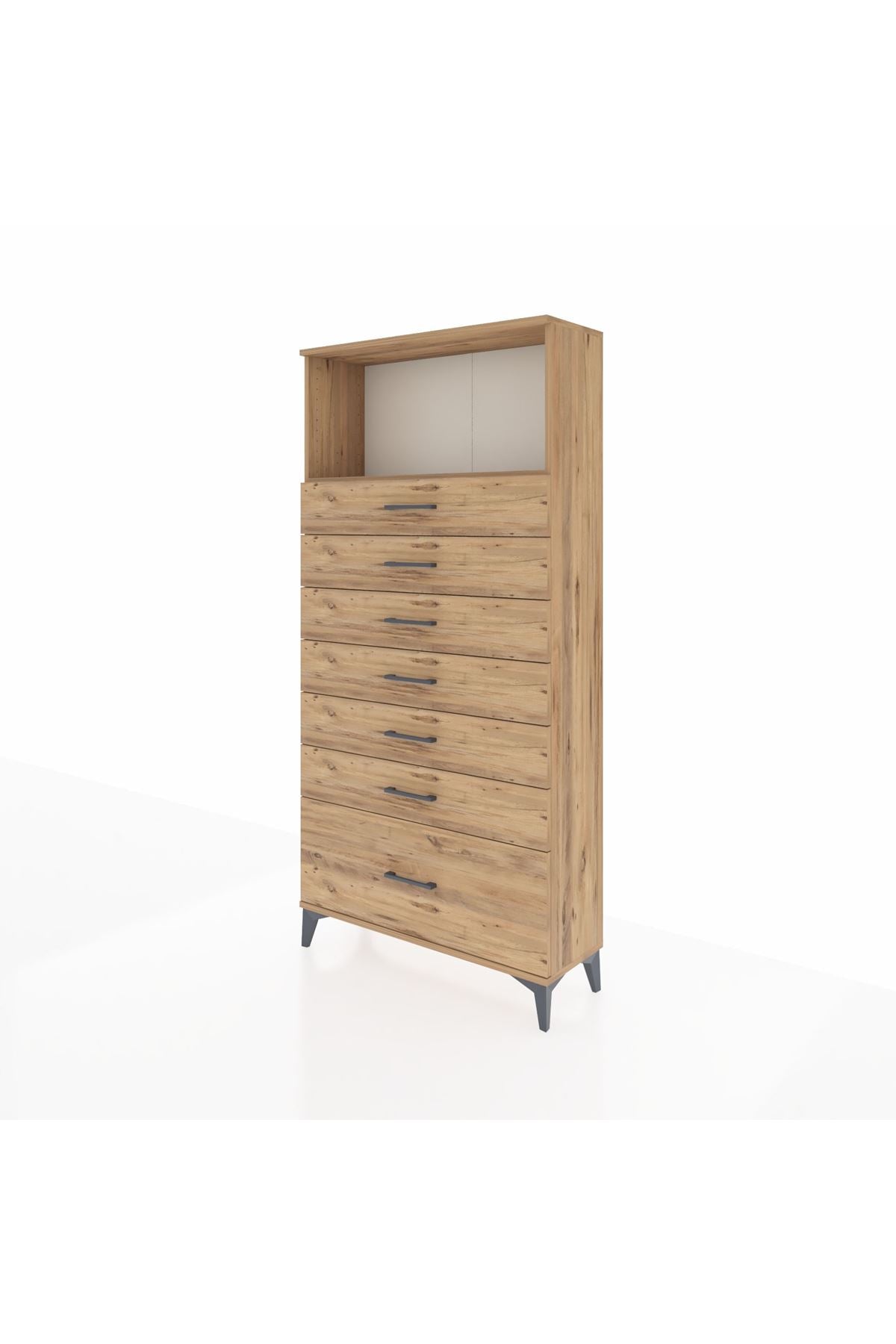 Arges Dolap Tek Raflı 7 Çekmeceli 88x30x182 - S24M038V9A