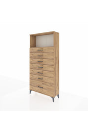 Arges Dolap Tek Raflı 7 Çekmeceli 88x30x182 - S24M038V9A