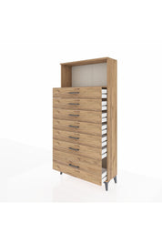 Arges Dolap Tek Raflı 7 Çekmeceli 88x30x182 - S24M038V9A