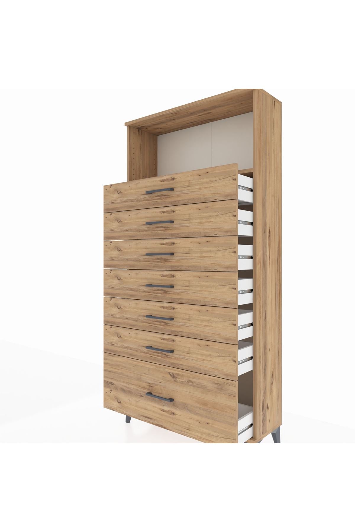 Arges Dolap Tek Raflı 7 Çekmeceli 88x30x182 - S24M038V9A