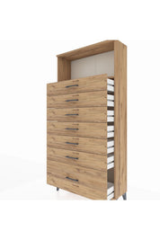Arges Dolap Tek Raflı 7 Çekmeceli 88x30x182 - S24M038V9A