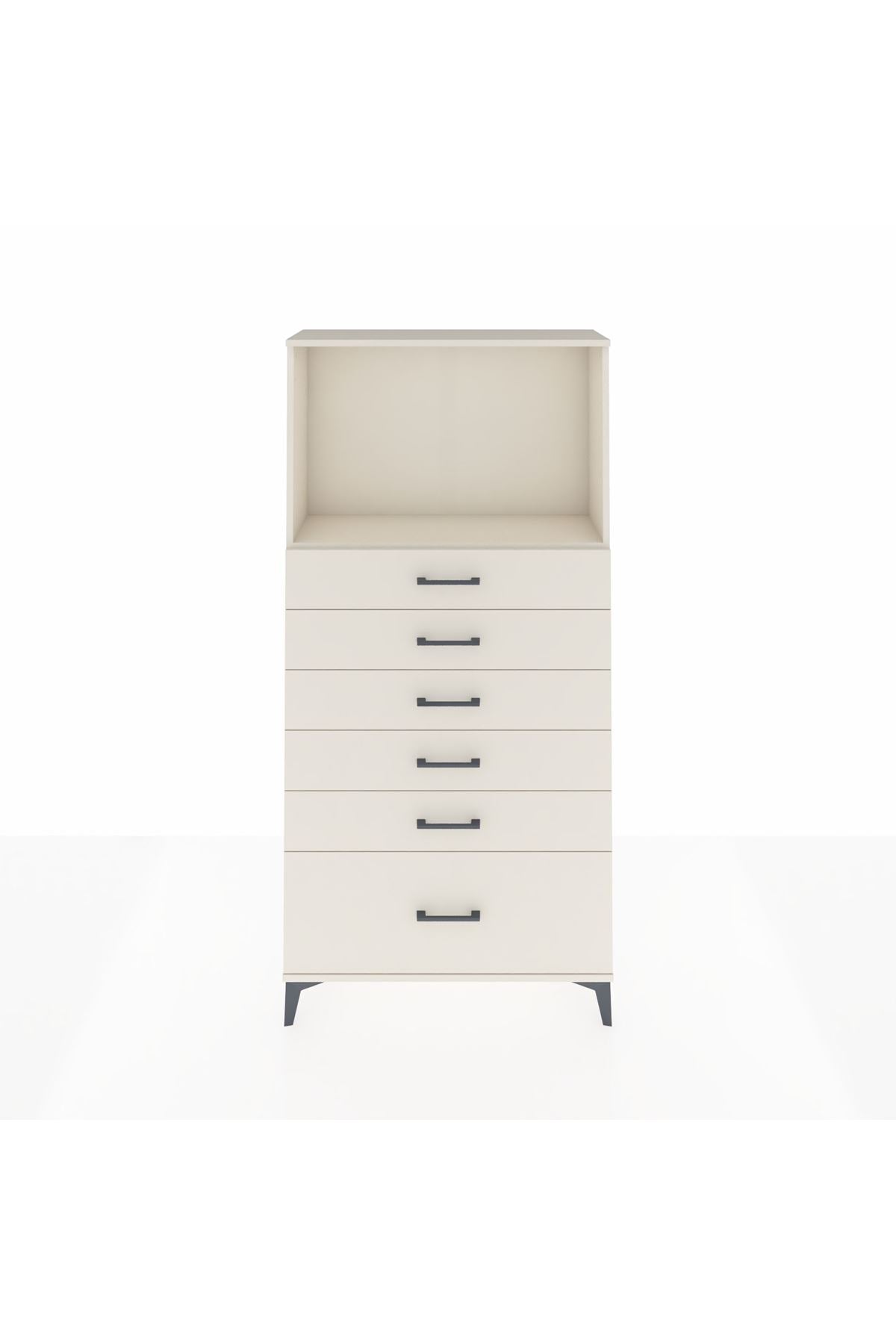 Arges Dolap Tek Raflı 6 Çekmeceli 88x30x182 - S24M039V1A
