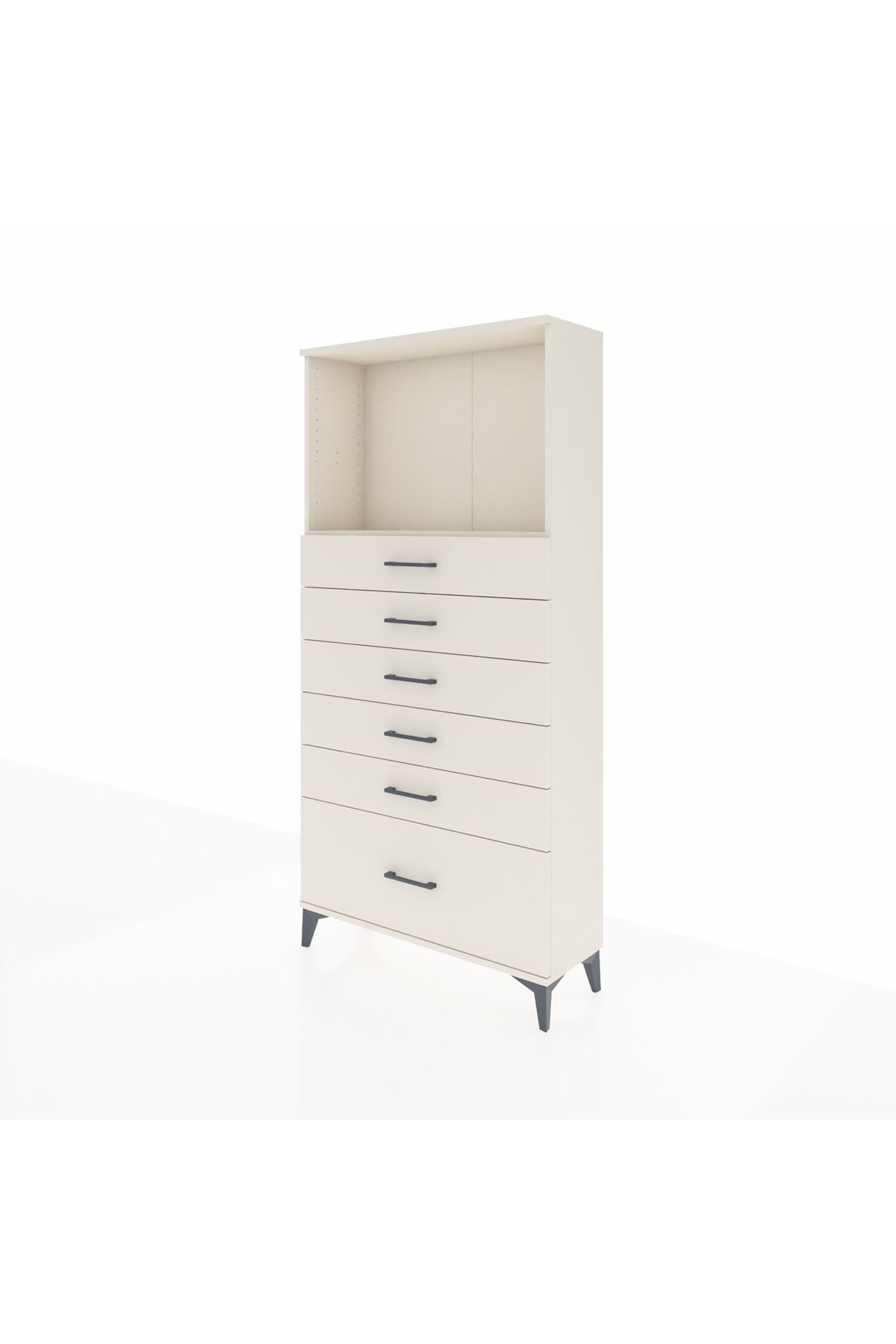 Arges Dolap Tek Raflı 6 Çekmeceli 88x30x182 - S24M039V1A