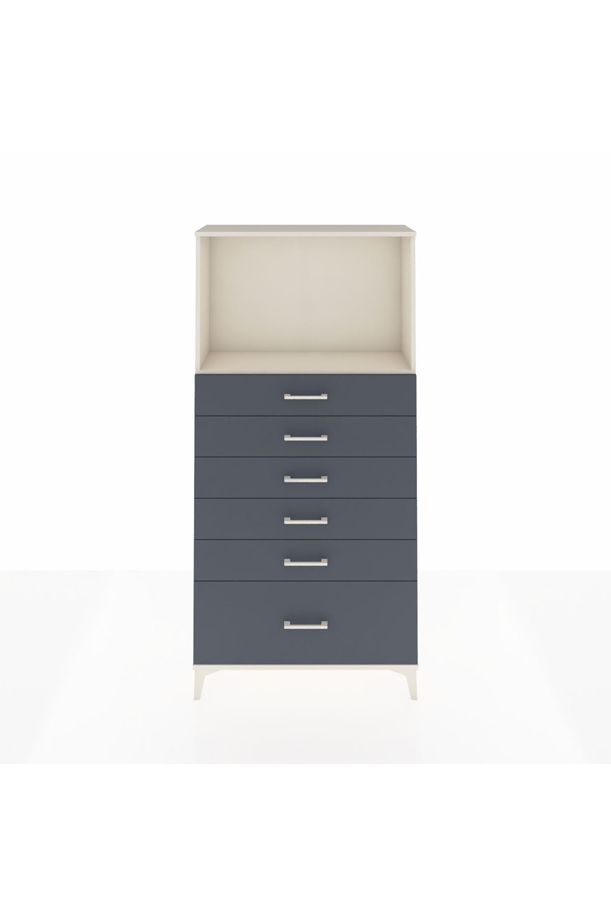 Arges Dolap Tek Raflı 6 Çekmeceli 88x30x182 - S24M039V2A