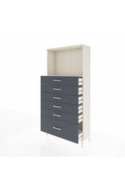 Arges Dolap Tek Raflı 6 Çekmeceli 88x30x182 - S24M039V2A