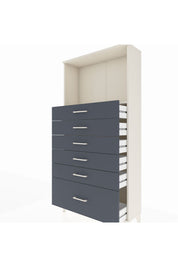Arges Dolap Tek Raflı 6 Çekmeceli 88x30x182 - S24M039V2A
