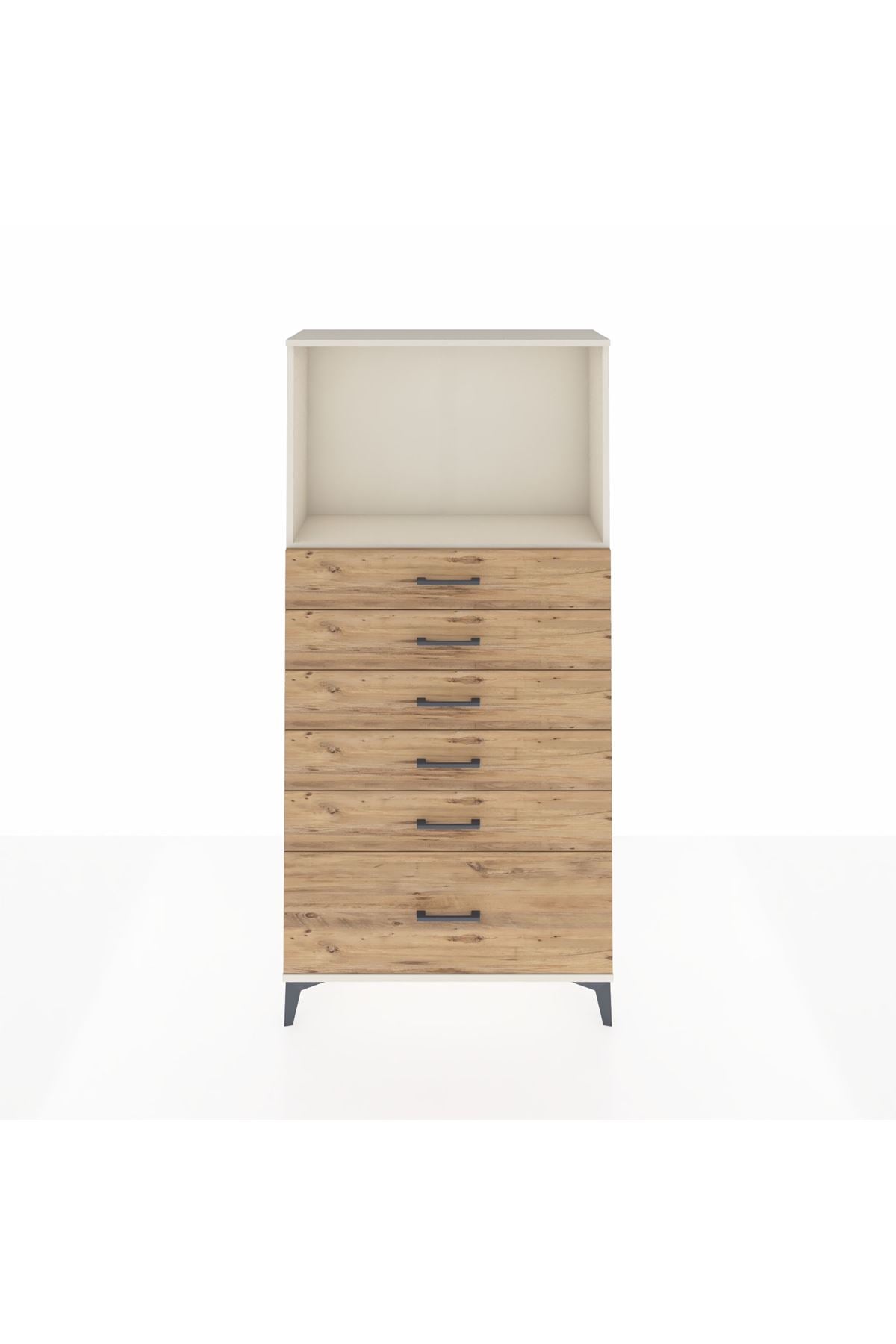 Arges Dolap Tek Raflı 6 Çekmeceli 88x30x182 - S24M039V3A