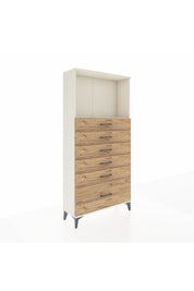 Arges Dolap Tek Raflı 6 Çekmeceli 88x30x182 - S24M039V3A
