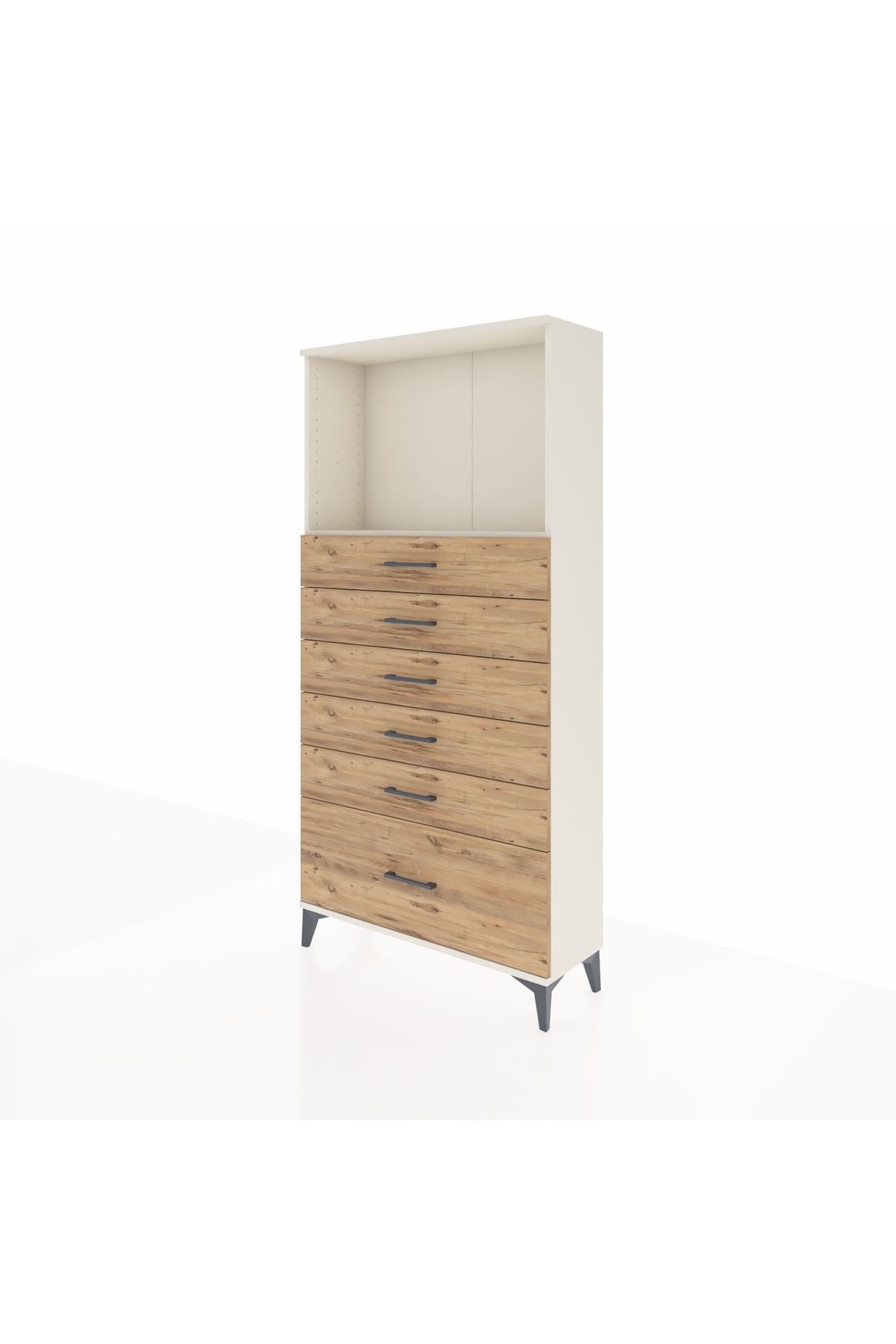 Arges Dolap Tek Raflı 6 Çekmeceli 88x30x182 - S24M039V3A
