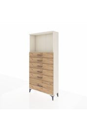 Arges Dolap Tek Raflı 6 Çekmeceli 88x30x182 - S24M039V3A