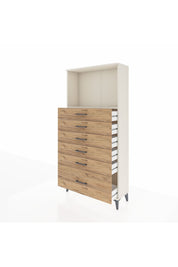 Arges Dolap Tek Raflı 6 Çekmeceli 88x30x182 - S24M039V3A