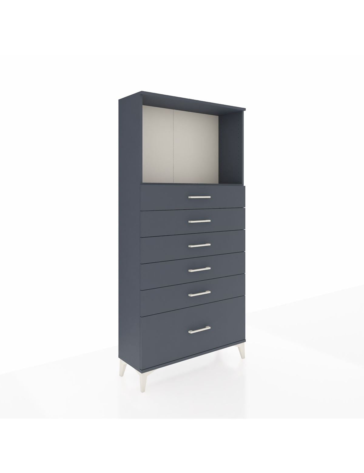 Arges Dolap Tek Raflı 6 Çekmeceli 88x30x182 - S24M039V5A