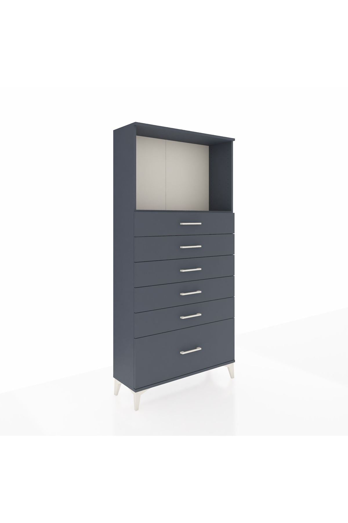 Arges Dolap Tek Raflı 6 Çekmeceli 88x30x182 - S24M039V5A