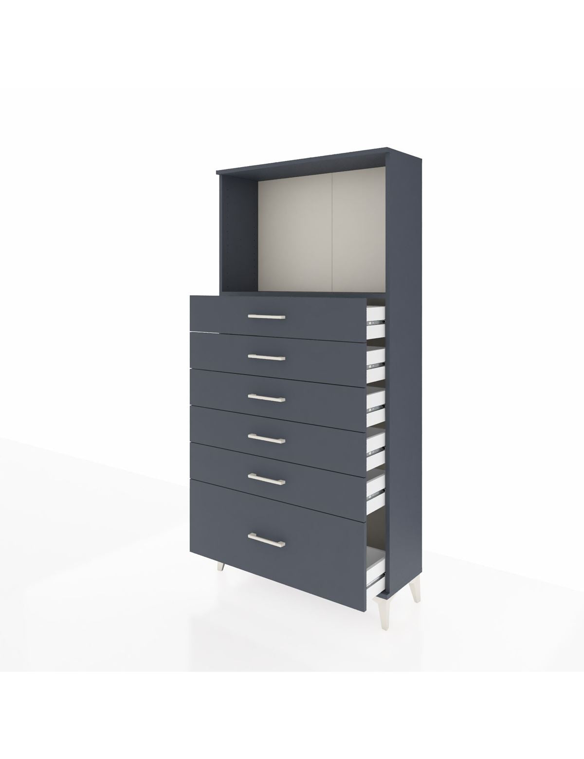 Arges Dolap Tek Raflı 6 Çekmeceli 88x30x182 - S24M039V5A