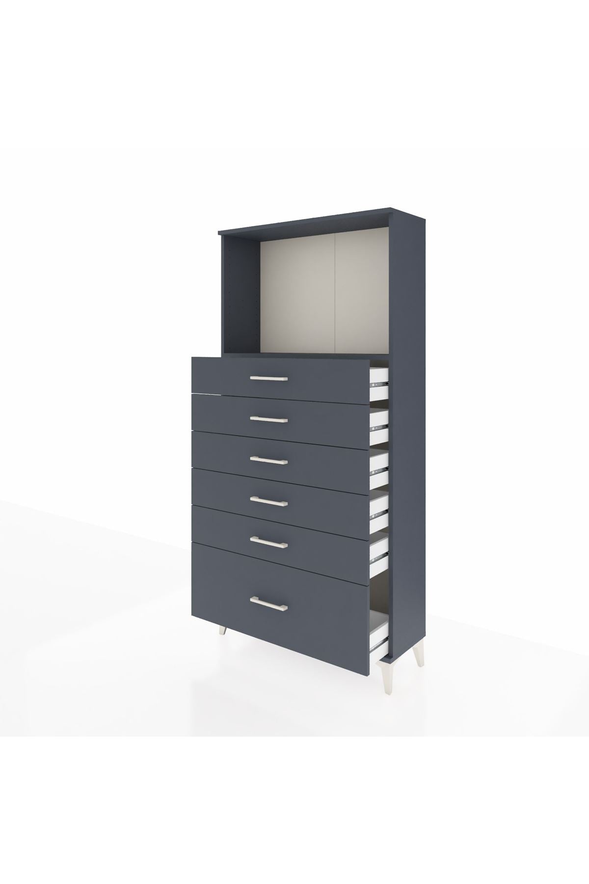 Arges Dolap Tek Raflı 6 Çekmeceli 88x30x182 - S24M039V5A