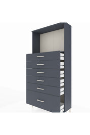 Arges Dolap Tek Raflı 6 Çekmeceli 88x30x182 - S24M039V5A