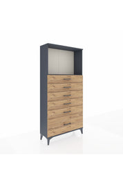 Arges Dolap Tek Raflı 6 Çekmeceli 88x30x182 - S24M039V6A