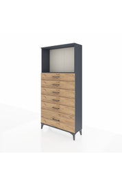 Arges Dolap Tek Raflı 6 Çekmeceli 88x30x182 - S24M039V6A