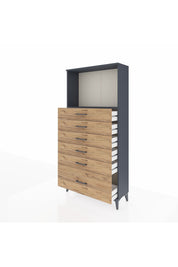 Arges Dolap Tek Raflı 6 Çekmeceli 88x30x182 - S24M039V6A