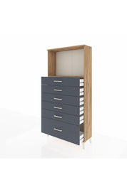 Arges Dolap Tek Raflı 6 Çekmeceli 88x30x182 - S24M039V8A