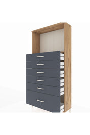 Arges Dolap Tek Raflı 6 Çekmeceli 88x30x182 - S24M039V8A