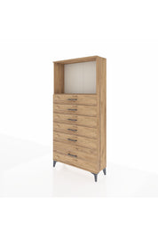 Arges Dolap Tek Raflı 6 Çekmeceli 88x30x182 - S24M039V9A
