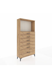 Arges Dolap Tek Raflı 6 Çekmeceli 88x30x182 - S24M039V9A