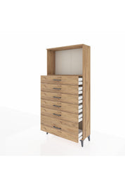 Arges Dolap Tek Raflı 6 Çekmeceli 88x30x182 - S24M039V9A