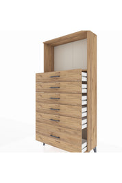 Arges Dolap Tek Raflı 6 Çekmeceli 88x30x182 - S24M039V9A