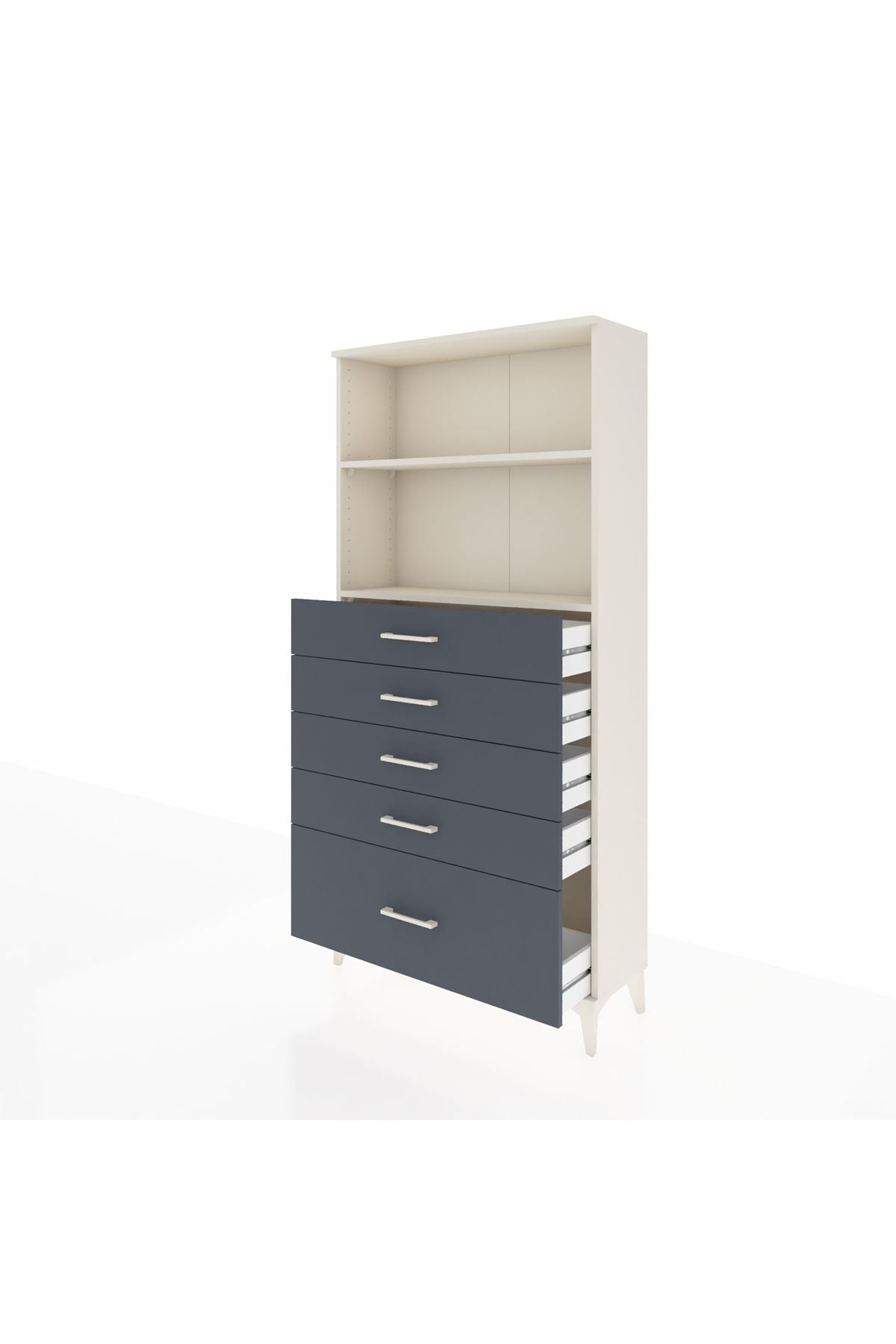 Arges Dolap 2 Raflı 5 Çekmeceli 88x30x182 - S24M040V2A