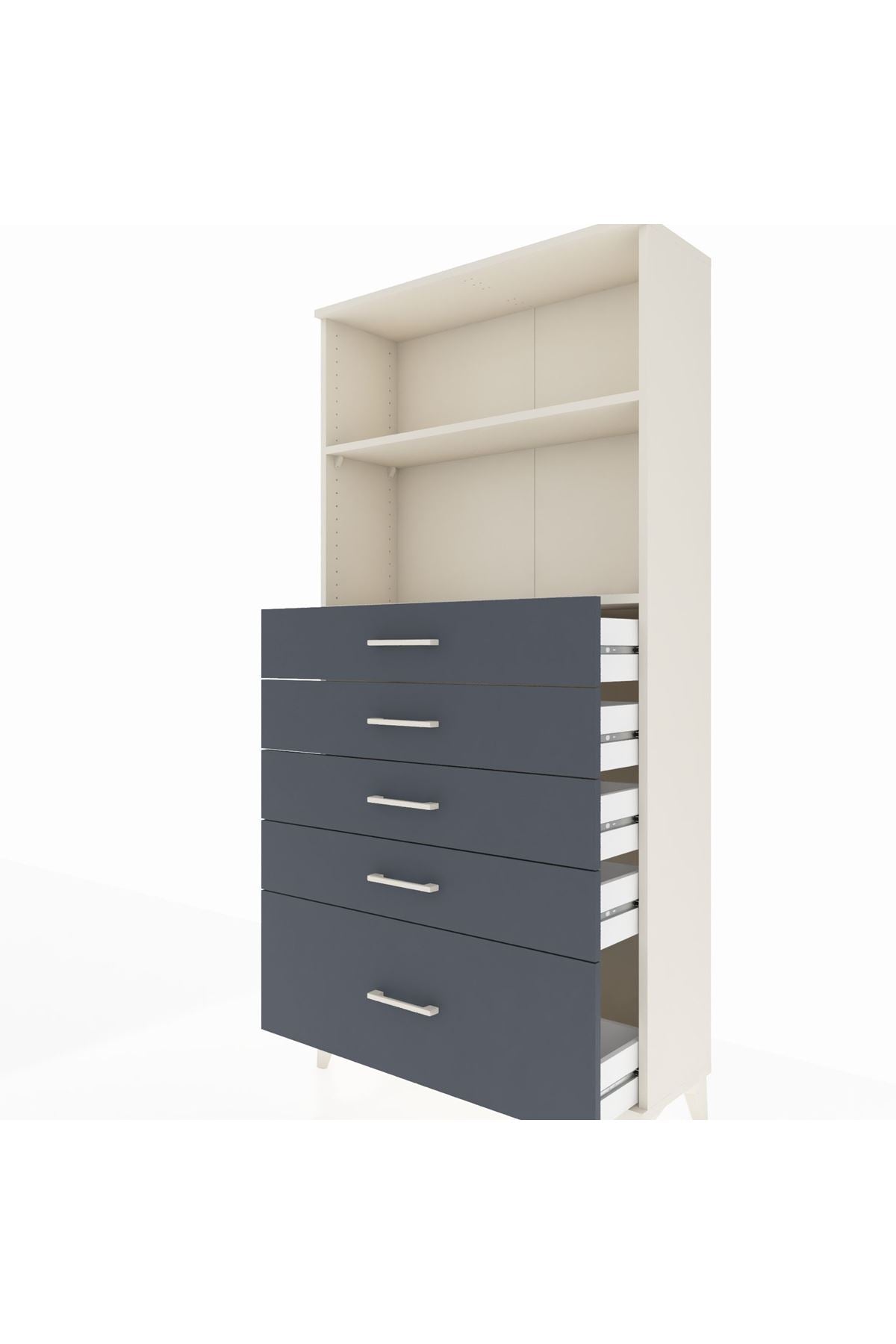 Arges Dolap 2 Raflı 5 Çekmeceli 88x30x182 - S24M040V2A