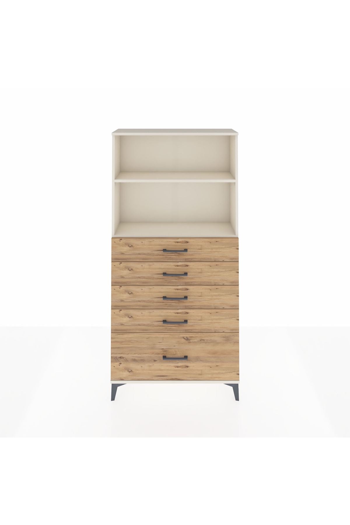 Arges Dolap 2 Raflı 5 Çekmeceli 88x30x182 - S24M040V3A