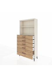 Arges Dolap 2 Raflı 5 Çekmeceli 88x30x182 - S24M040V3A