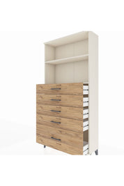 Arges Dolap 2 Raflı 5 Çekmeceli 88x30x182 - S24M040V3A