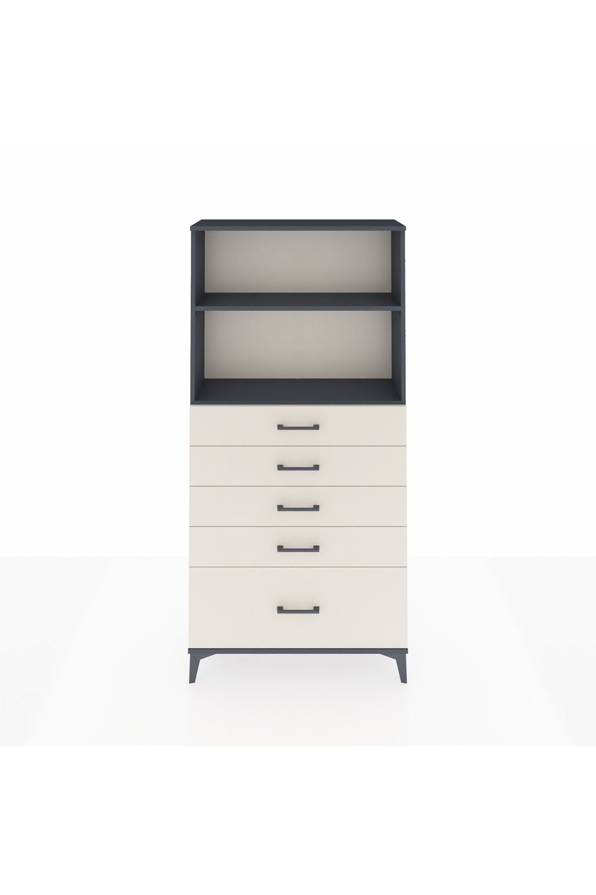 Arges Dolap 2 Raflı 5 Çekmeceli 88x30x182 - S24M040V4A