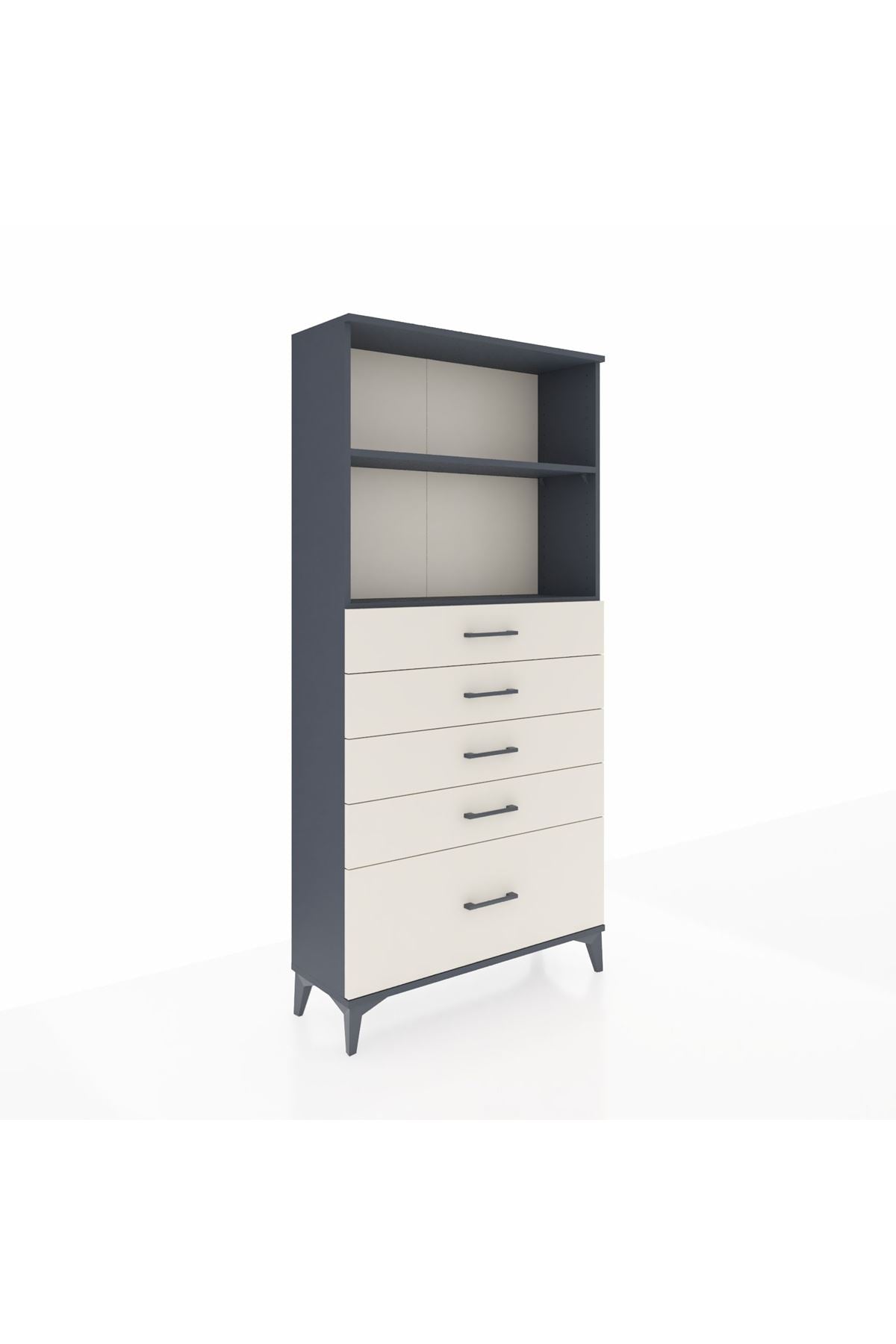 Arges Dolap 2 Raflı 5 Çekmeceli 88x30x182 - S24M040V4A