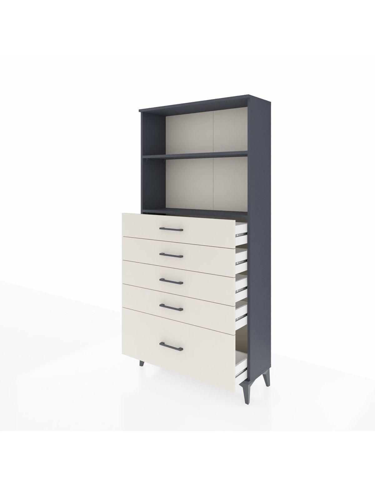 Arges Dolap 2 Raflı 5 Çekmeceli 88x30x182 - S24M040V4A
