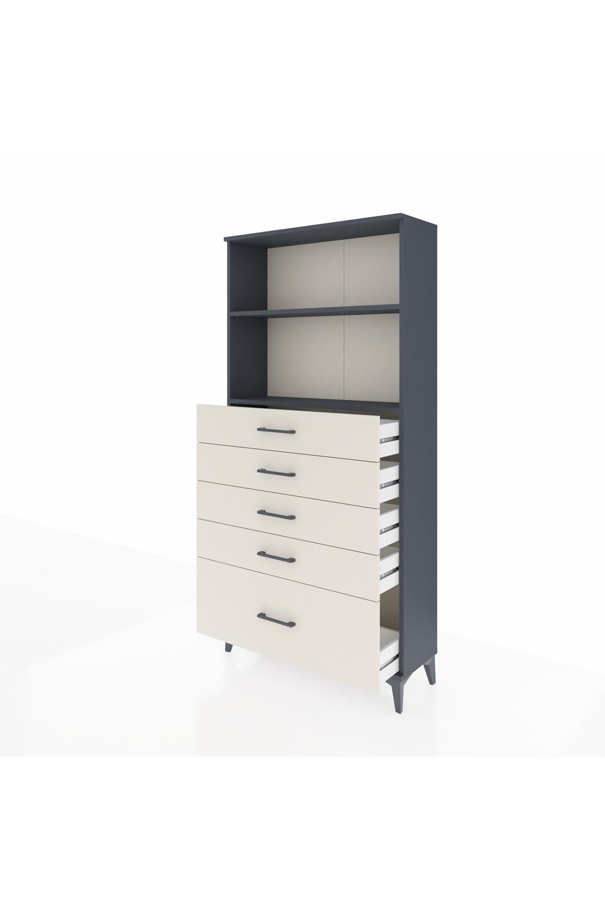Arges Dolap 2 Raflı 5 Çekmeceli 88x30x182 - S24M040V4A