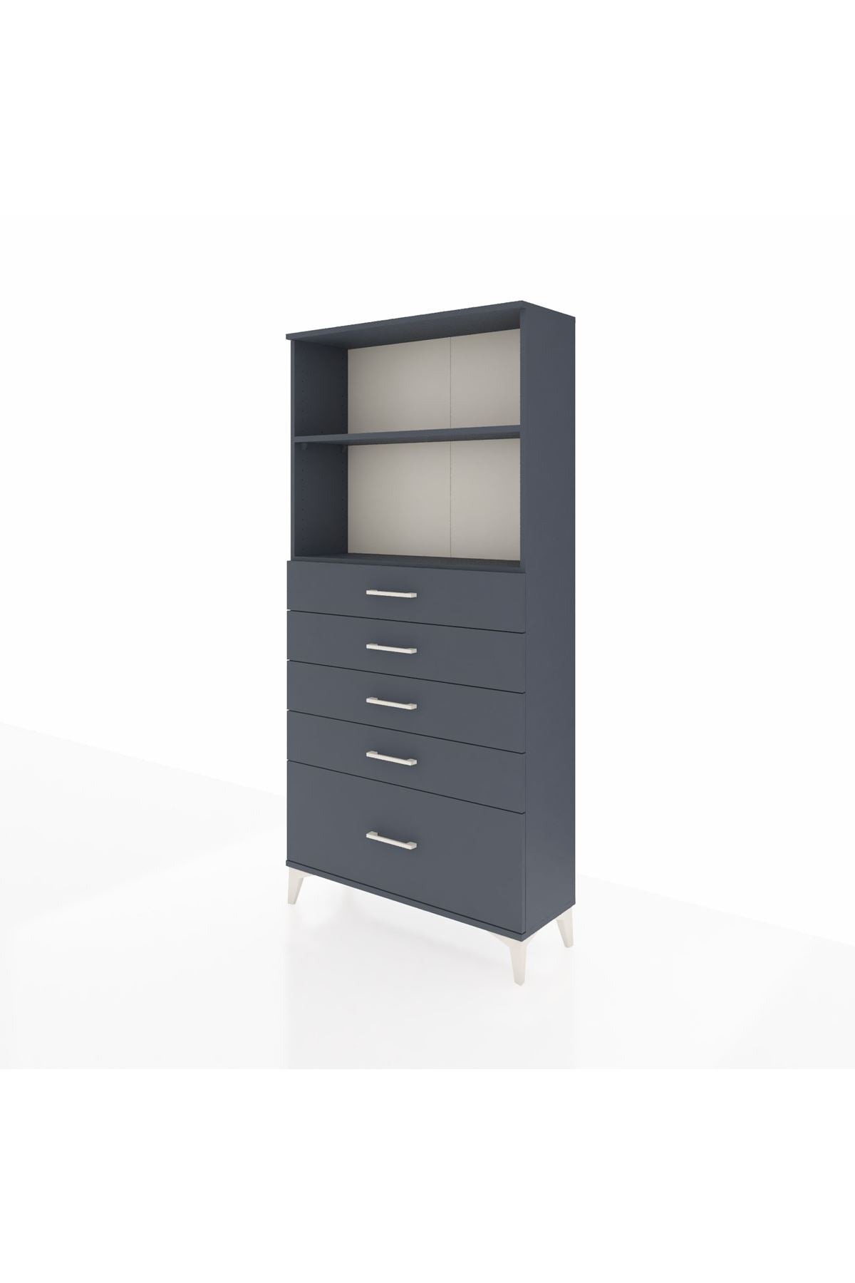 Arges Dolap 2 Raflı 5 Çekmeceli 88x30x182 - S24M040V5A