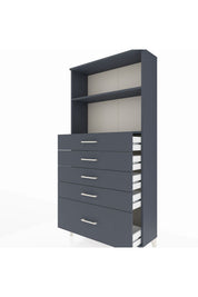 Arges Dolap 2 Raflı 5 Çekmeceli 88x30x182 - S24M040V5A
