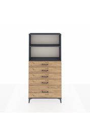 Arges Dolap 2 Raflı 5 Çekmeceli 88x30x182 - S24M040V6A