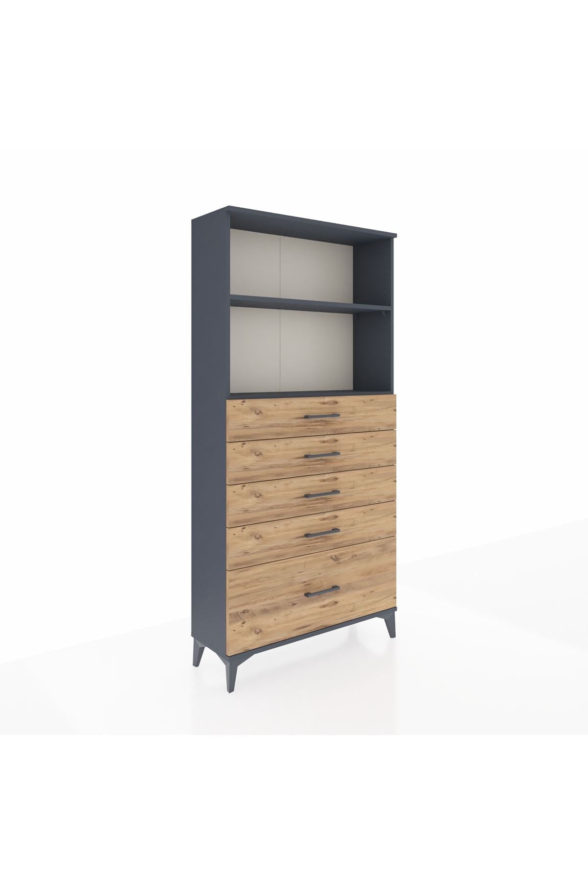 Arges Dolap 2 Raflı 5 Çekmeceli 88x30x182 - S24M040V6A