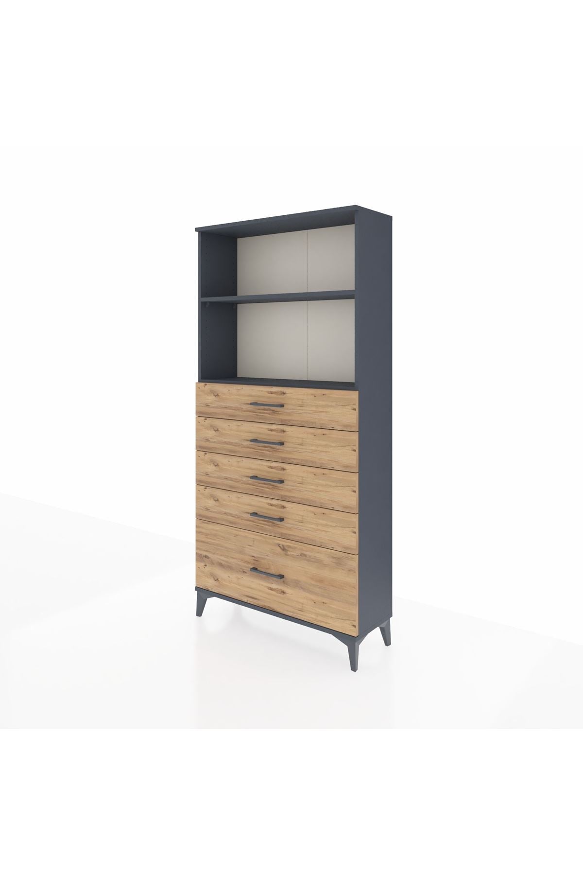 Arges Dolap 2 Raflı 5 Çekmeceli 88x30x182 - S24M040V6A